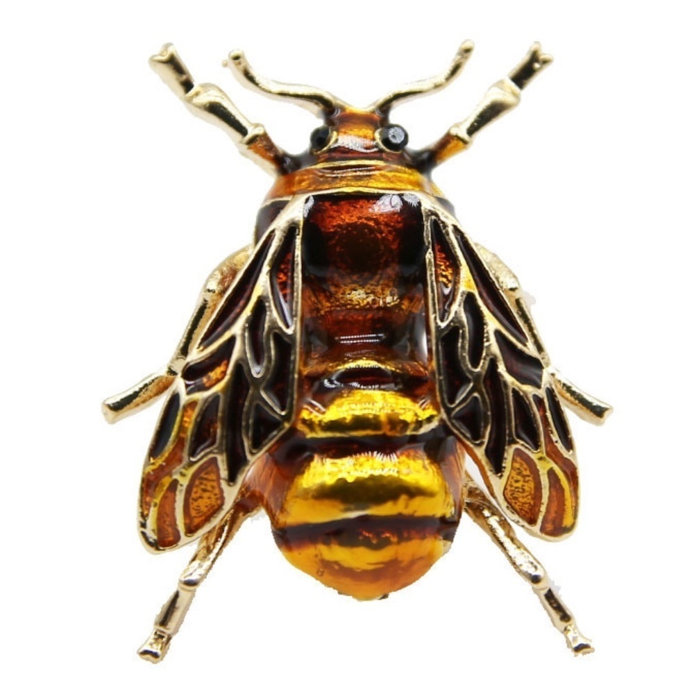 *AMBERLY* Brown x Yellow Fashion Brooch Pin
